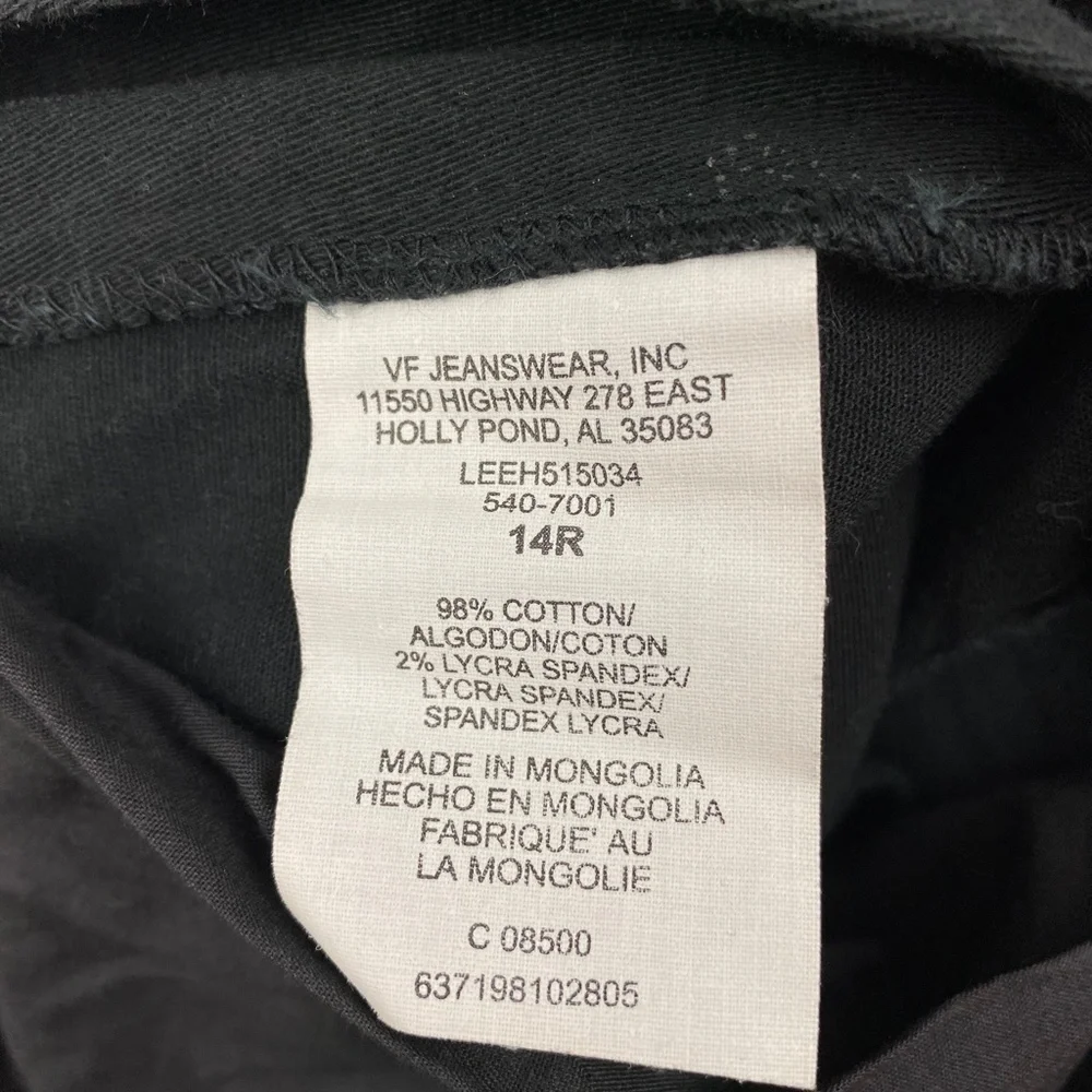 Lee Bootcut Girls‎ size 14 Dark Wash Black Pants